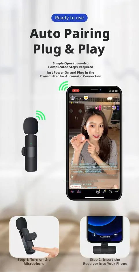 MiniK Wireless Clip-On Microphone Pro